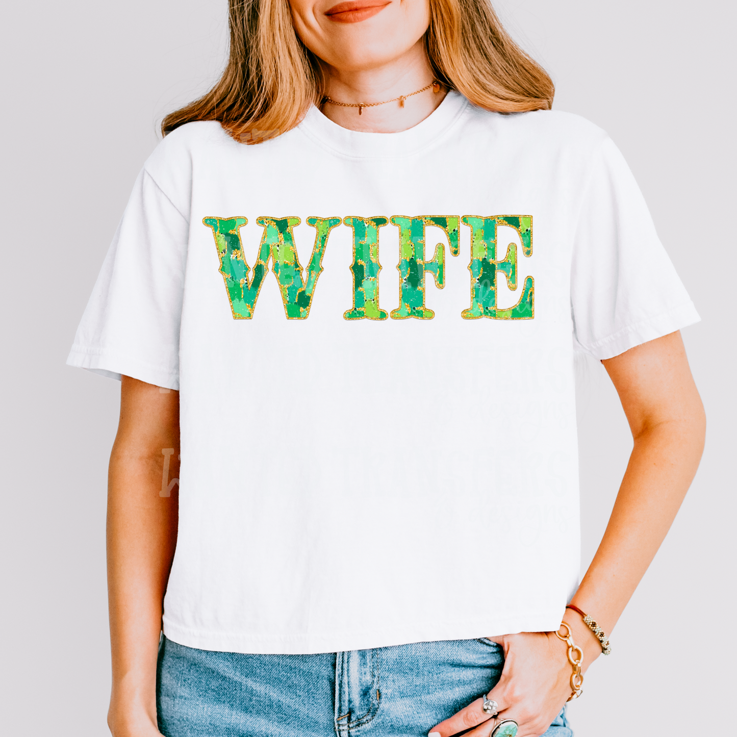 Wife Green Watercolor Exclusive Sublimation Transfer