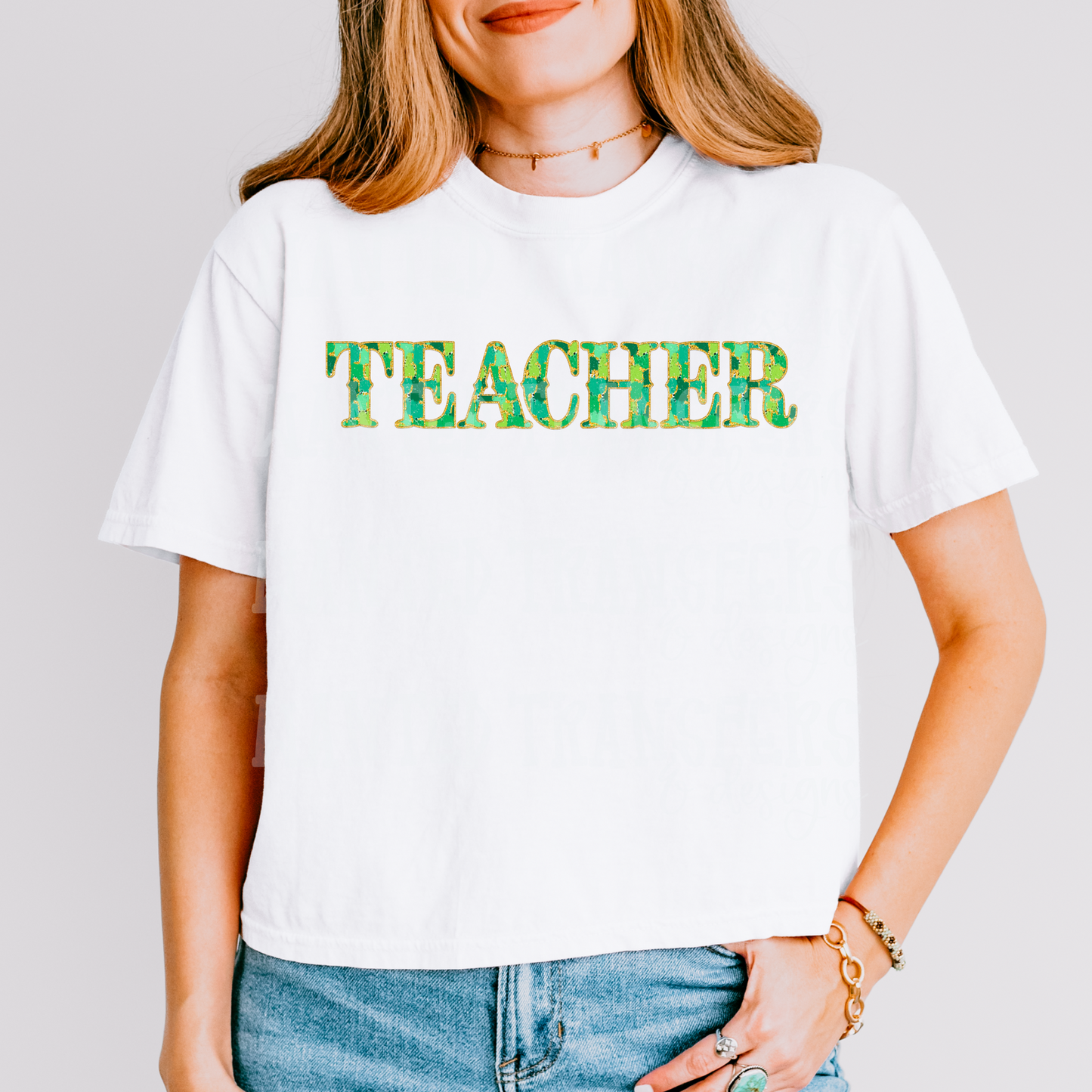 Teacher Green Watercolor Exclusive Sublimation Transfer