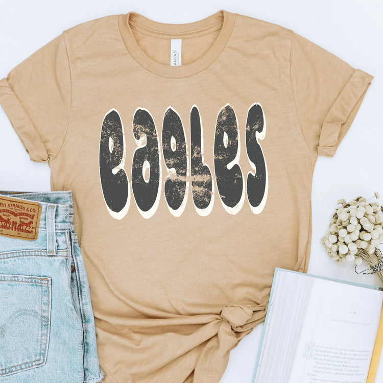 Eagles Retro Distressed School Spirit DTF Transfer