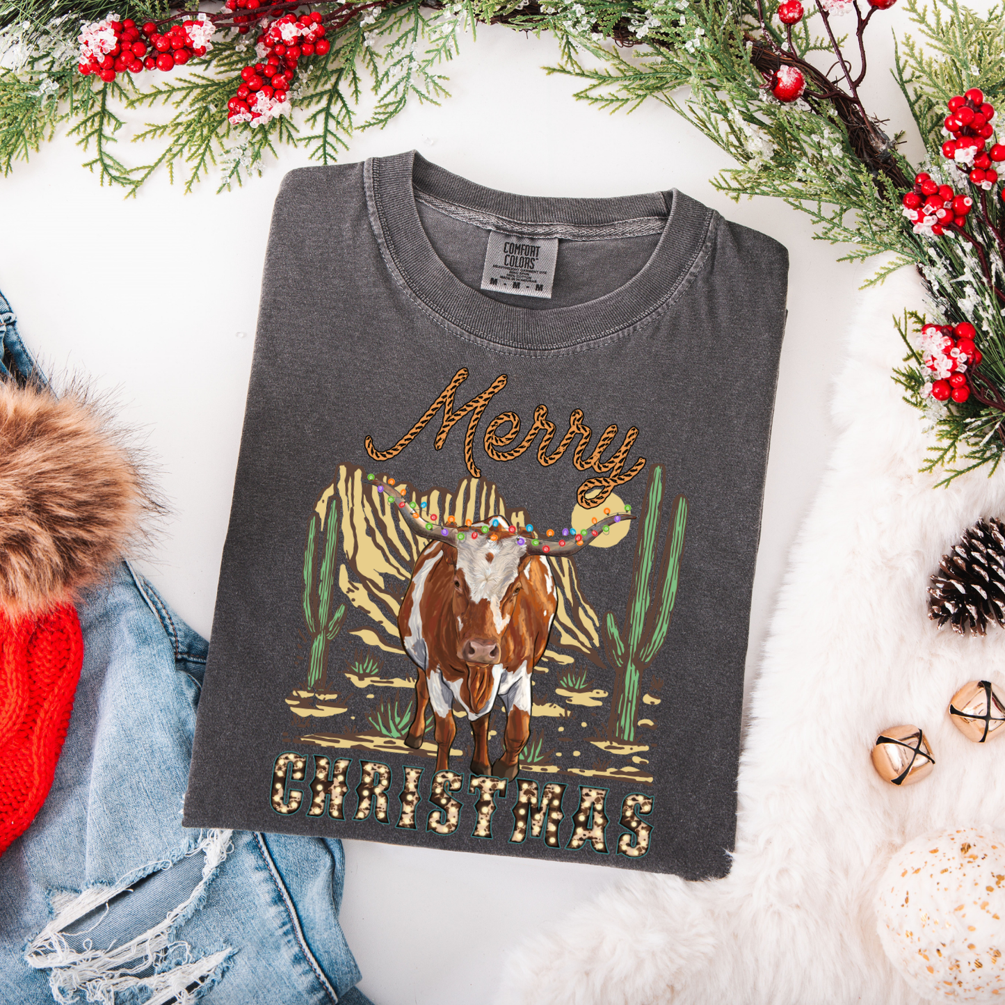 Western Merry Christmas DTF Transfer