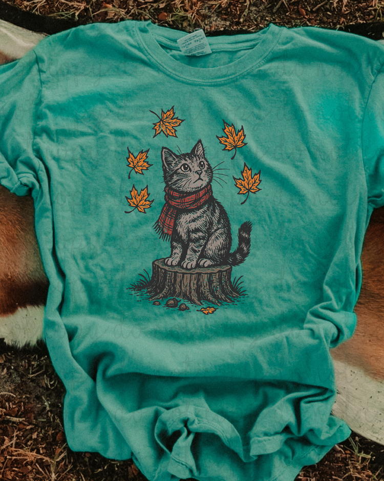 Fall Cat DTF Transfer