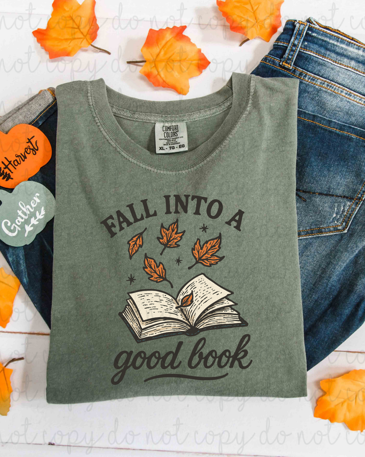 Fall Into A Good Book DTF Transfer