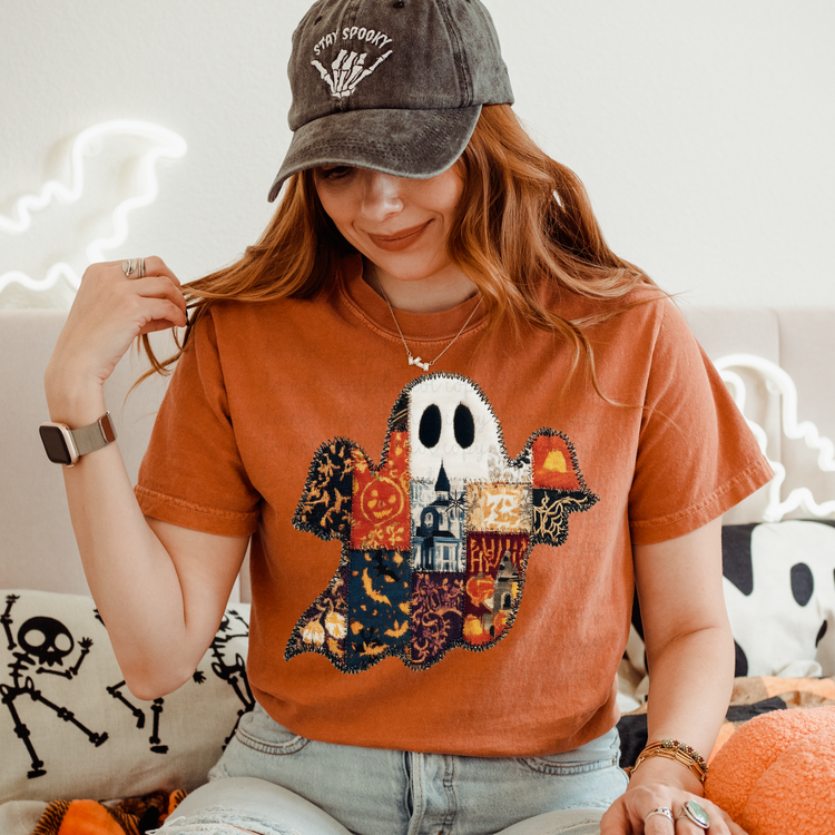 Faux Embroidered Ghost DTF Transfer