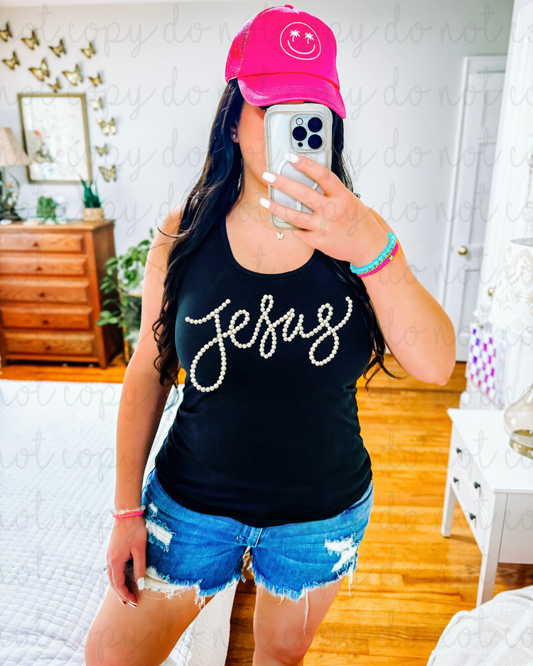 Faux Pearl Jesus DTF Transfer