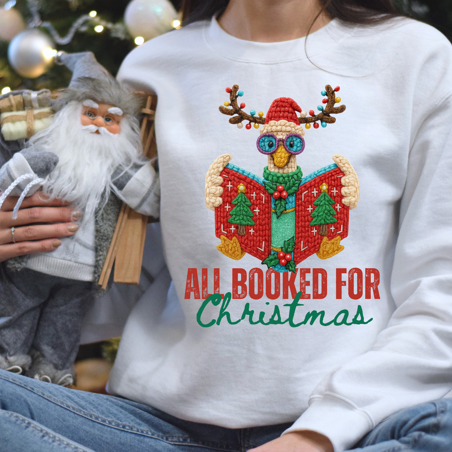 Faux Yarn All Booked For Christmas DTF Transfer