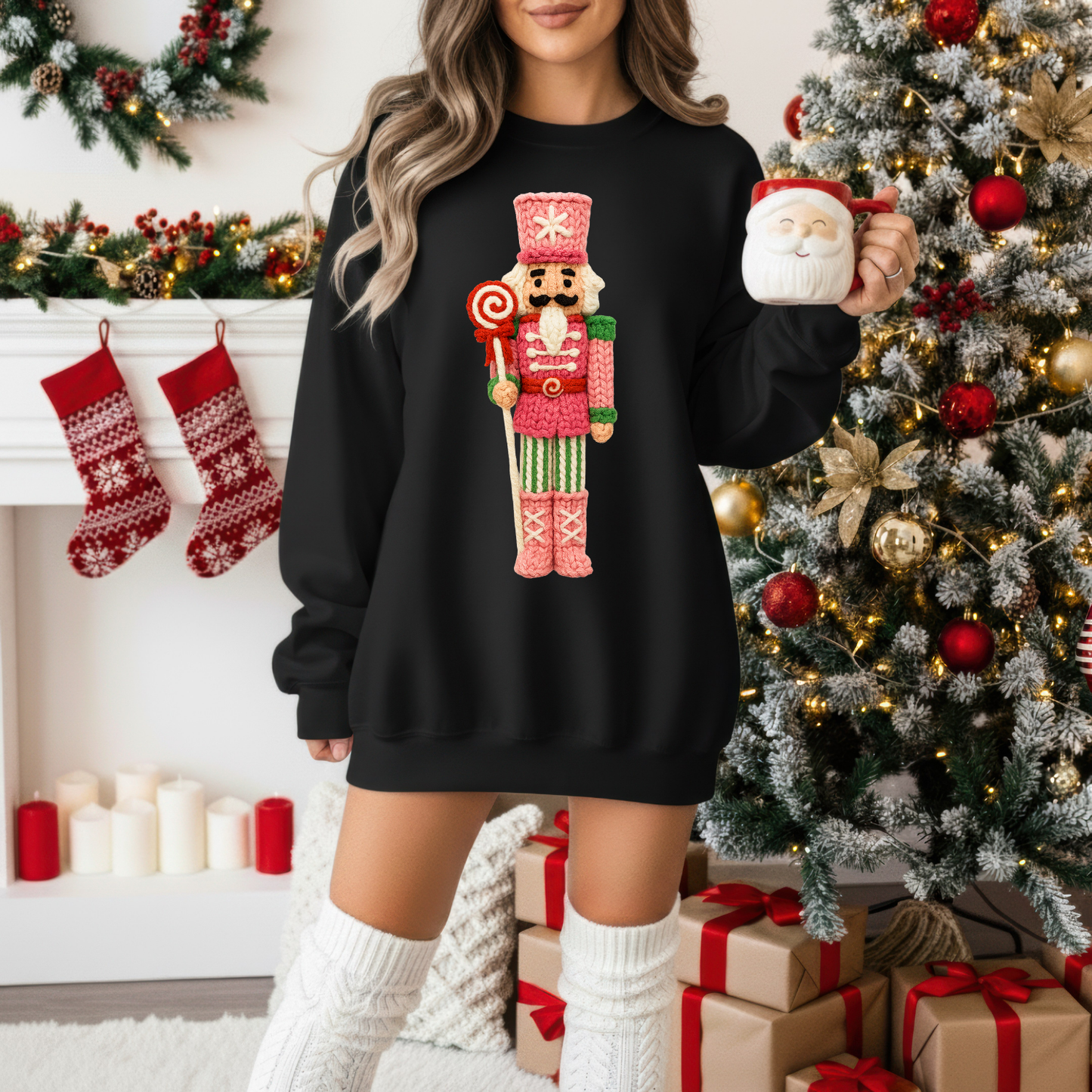 Faux Yarn Nutcracker DTF Transfer