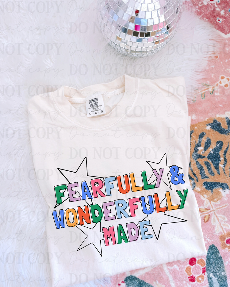 Fearfully & Wonderfully Made Stars (Black) DTF Transfer