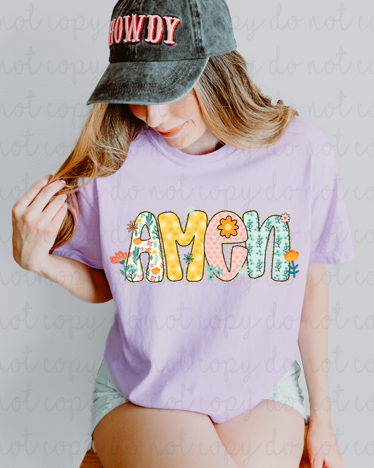 Floral Amen DTF Transfer