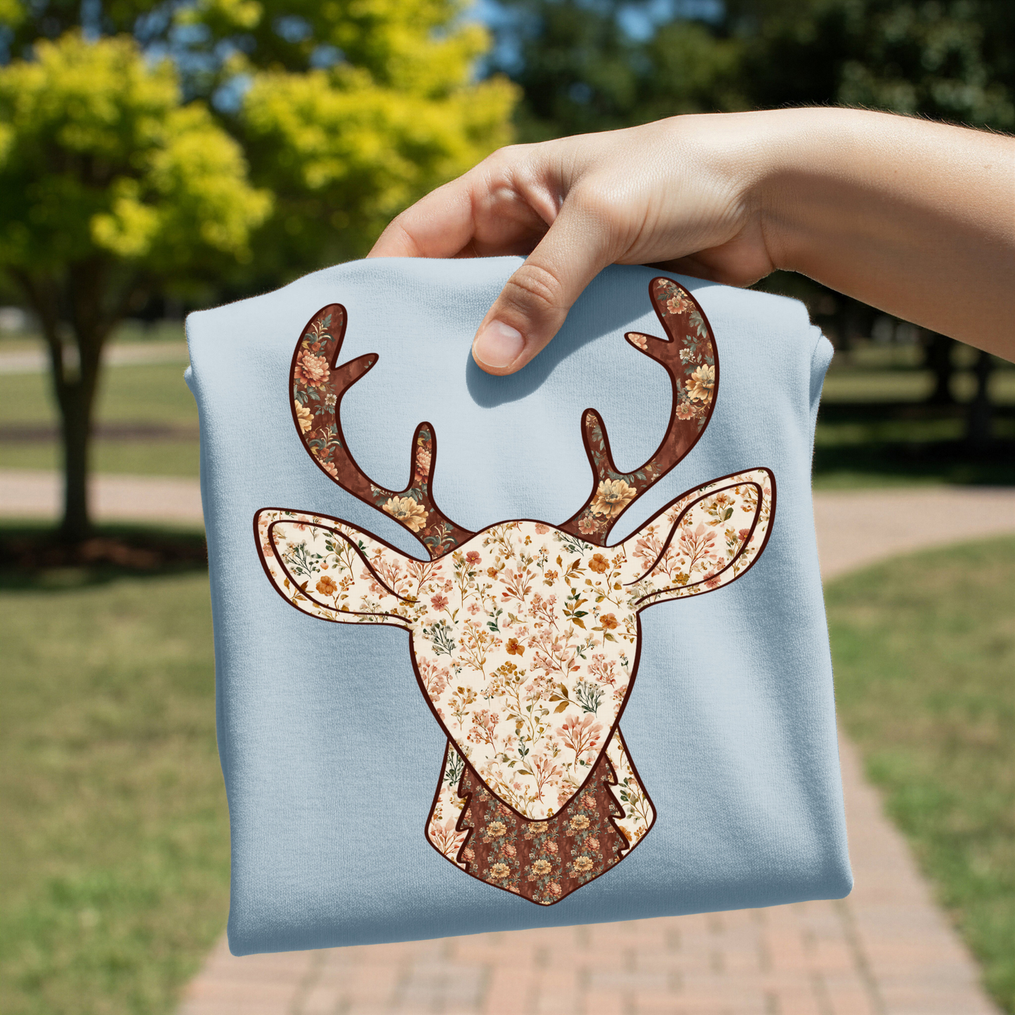 Floral Deer DTF Transfer