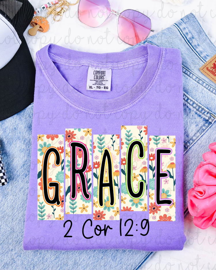 Floral Frame Grace DTF Transfer