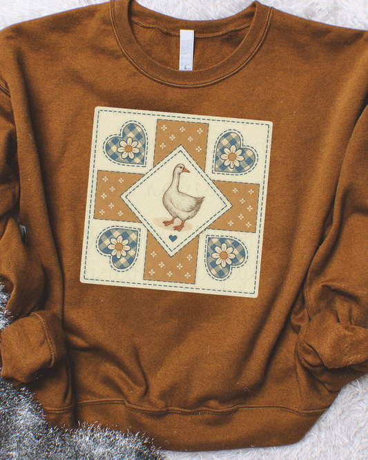Goose Hearts Quilt Patch DTF Transfer
