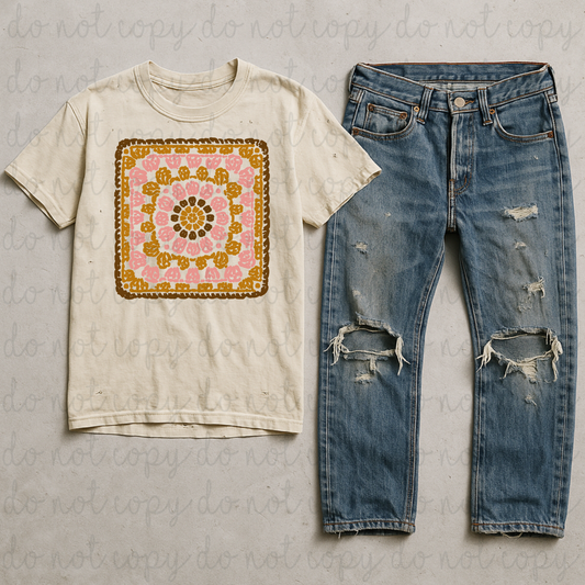 Granny Square DTF Transfer