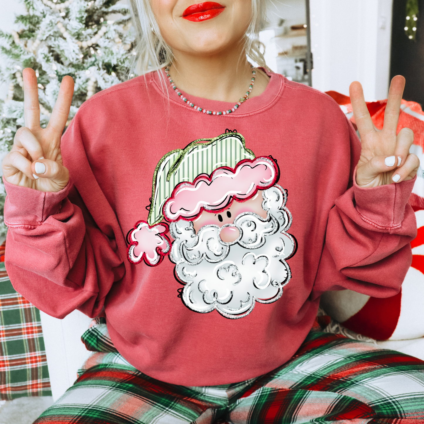 Green And Red Santa DTF Transfer