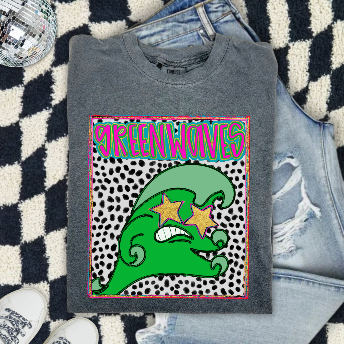 Preppy Greenwaves DTF Transfer