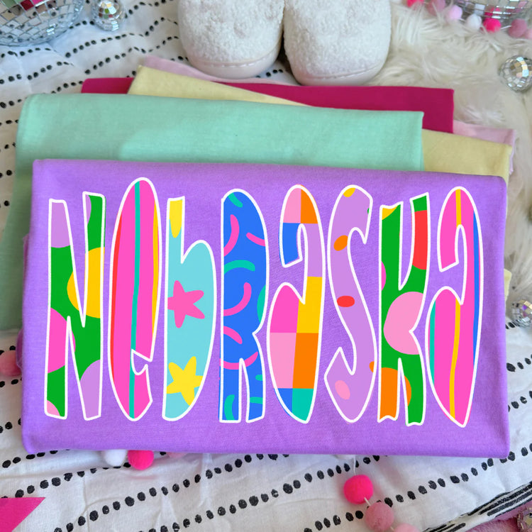 Groovy Nebraska DTF Transfer
