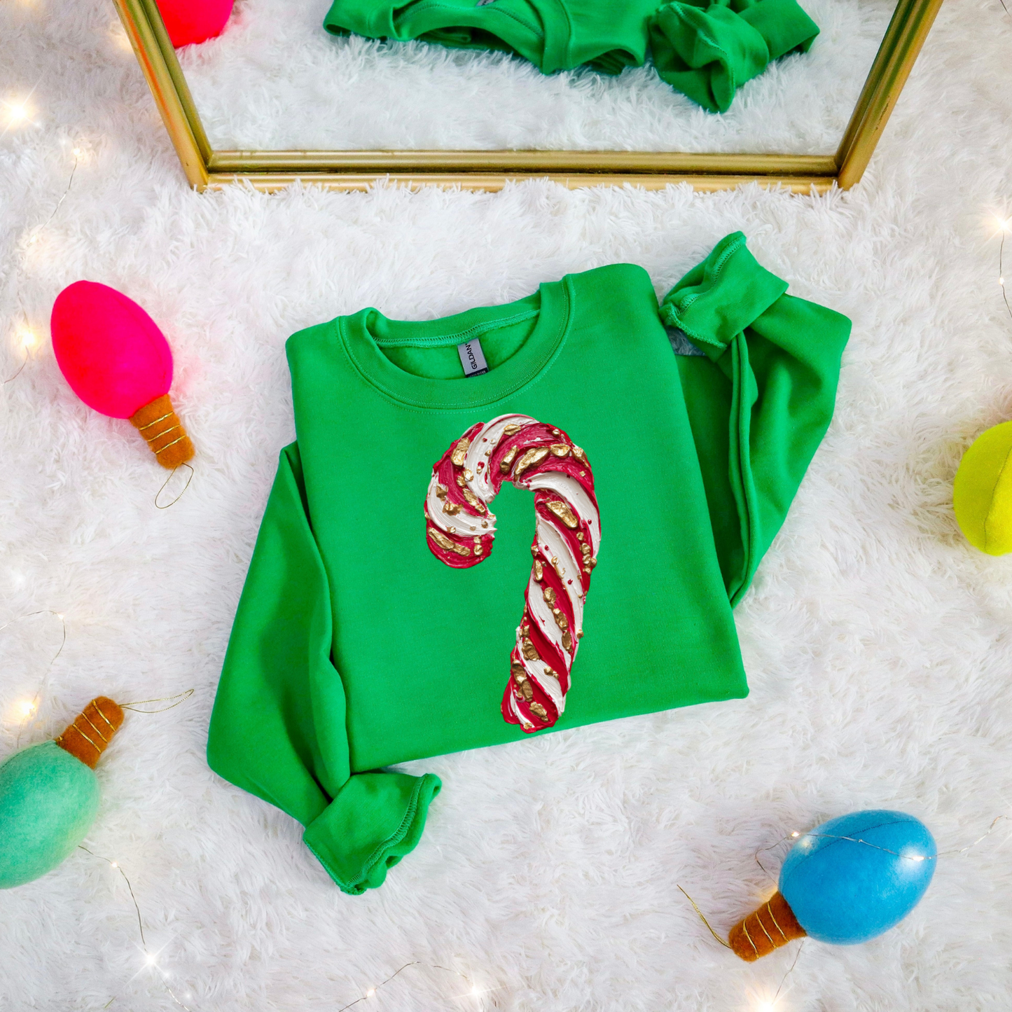 Hand Painted Candy Cane DTF Transfer