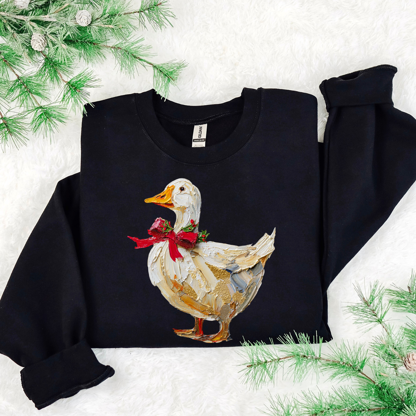 Hand Painted Christmas Goose DTF Transfer