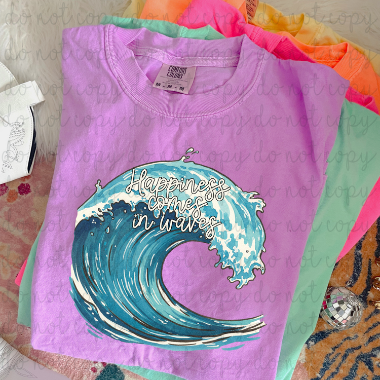 Happiness Comes In Waves PNG Digital Download