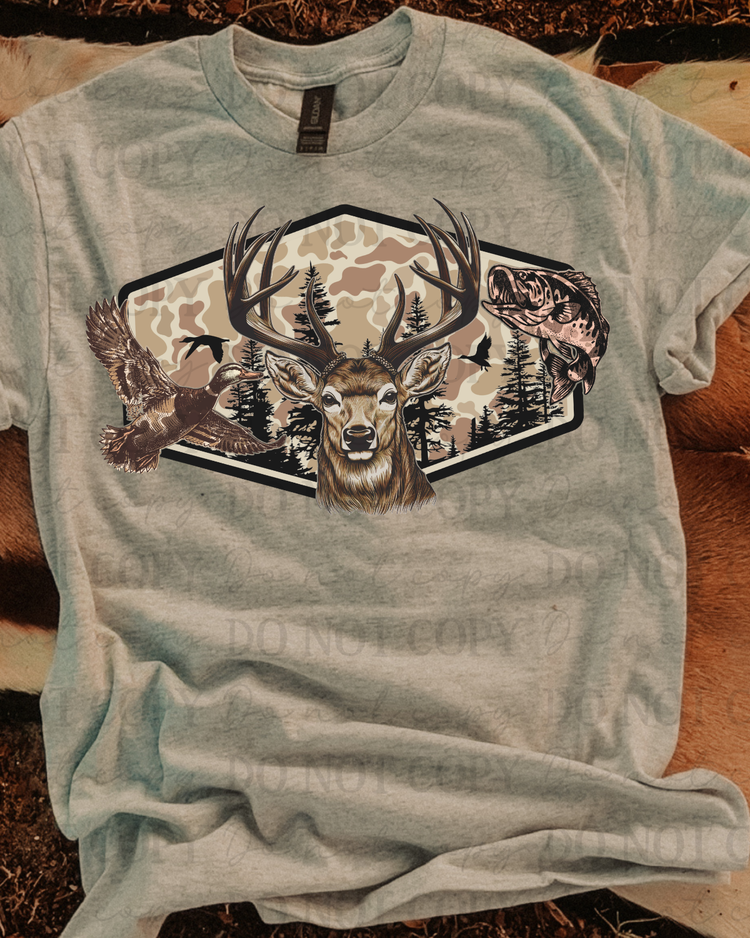 Camo Hunting Wildlife DTF Transfer