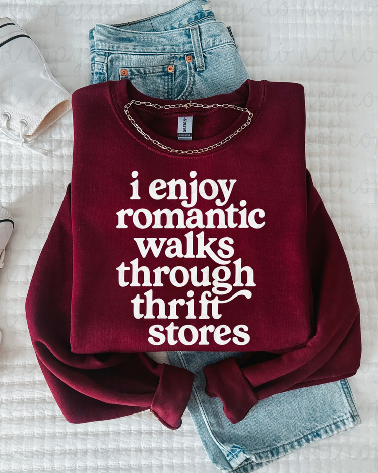 I Enjoy Romantic Walks Through Thrift Stores DTF Transfer