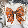 Faux Painted Basketball Coquette Bow DTF Transfer