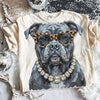 Preppy Black Bulldog DTF Transfer