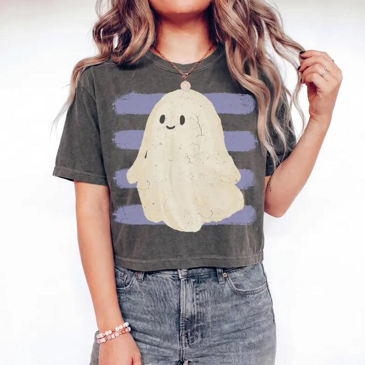 Trendy Striped Ghost Halloween DTF Transfer