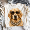 Glam Golden Retriever DTF Transfer