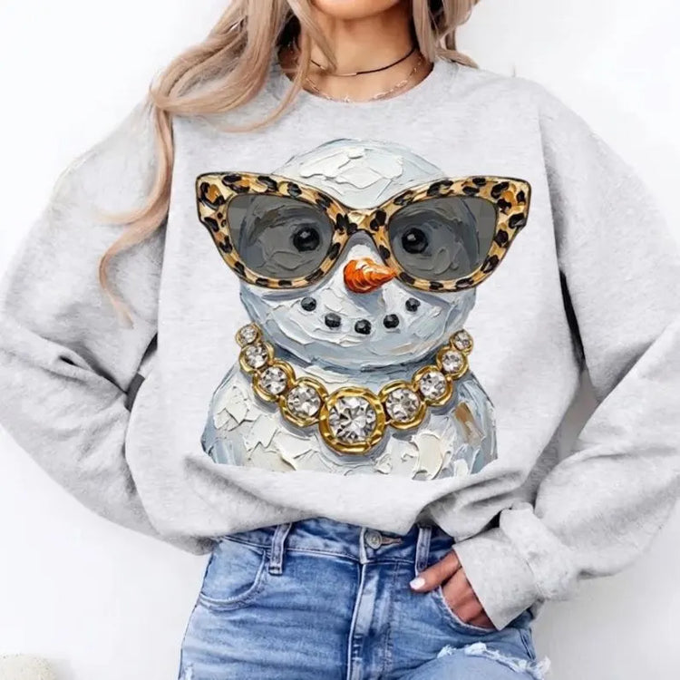 Glam Snowman Faux Painted Christmas DTF Transfer