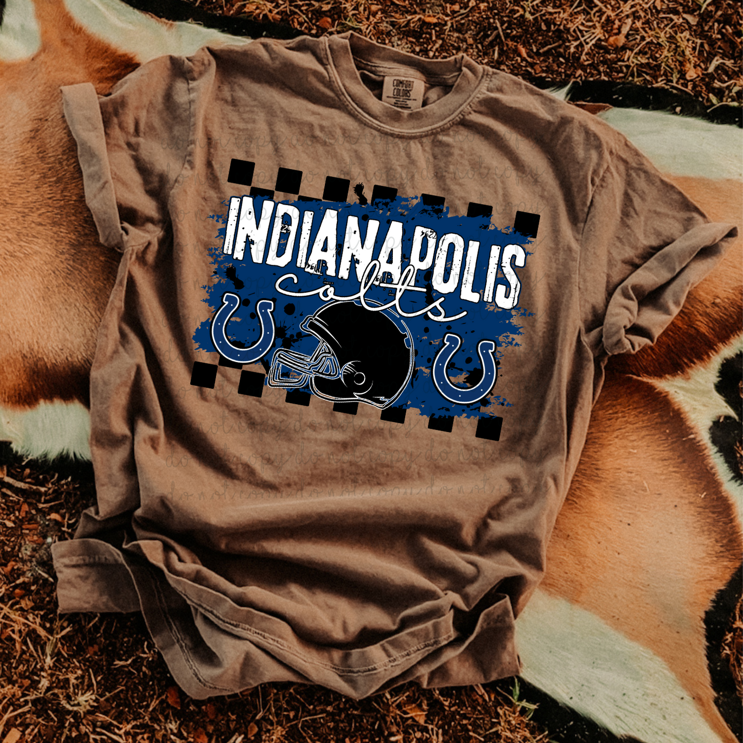 Checkered Indianapolis Colts DTF Transfer