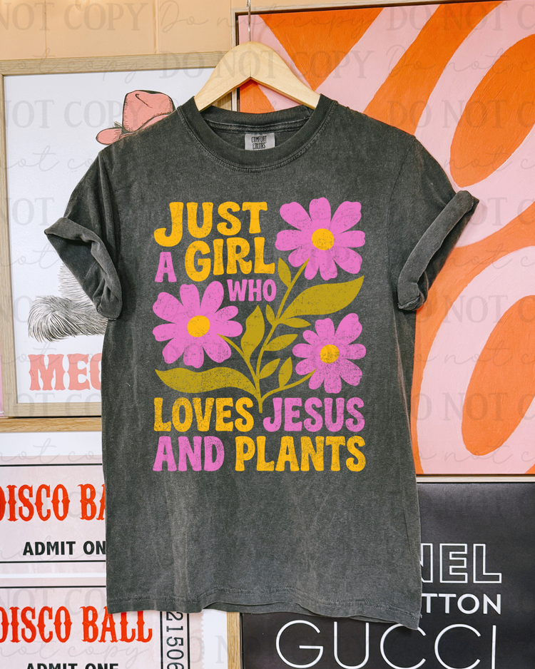 Jesus And Plants Distressed DTF Transfer
