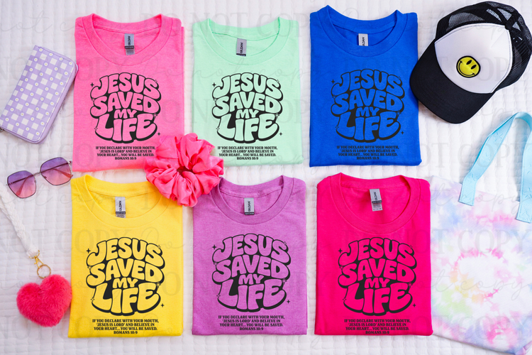 Jesus Saved My Life Verse (Black) DTF Transfer