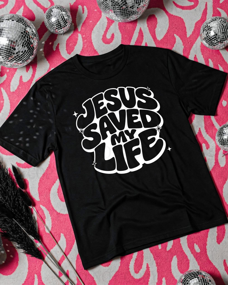 Jesus Saved My Life (White) DTF Transfer