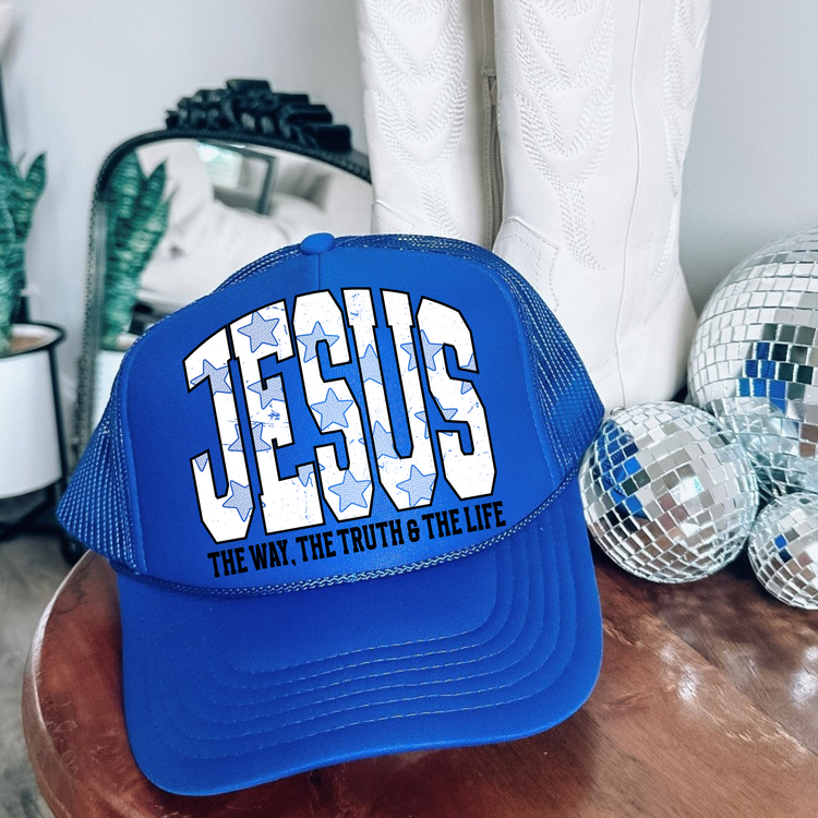 Jesus, The Way The Truth Hat/Oversized Pocket Clear Film Screen Print Transfer
