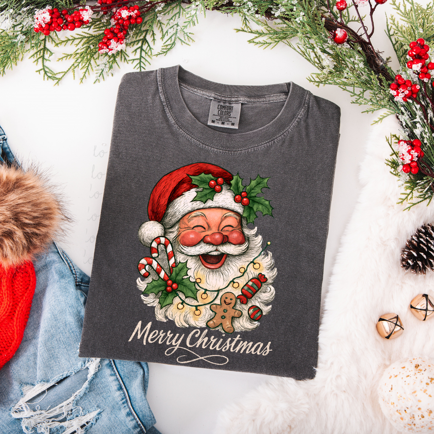 Jolly Merry Christmas Santa DTF Transfer