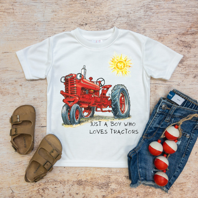 Just A Boy Who Loves Tractors DTF Transfer