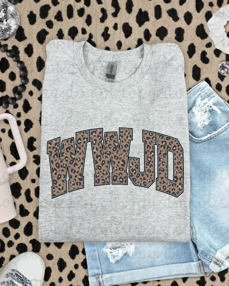 Leopard Print WWJD DTF Transfer