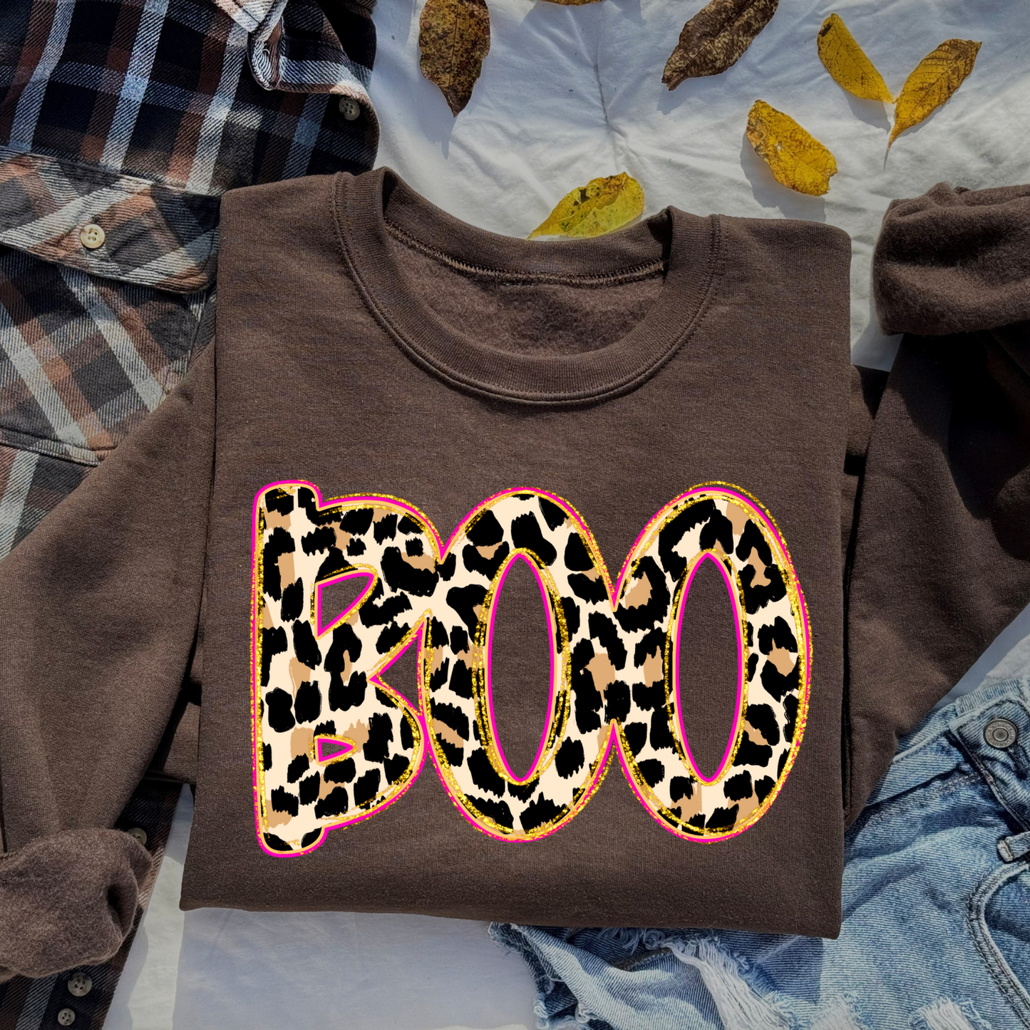 Leopard Print Boo DTF Transfer