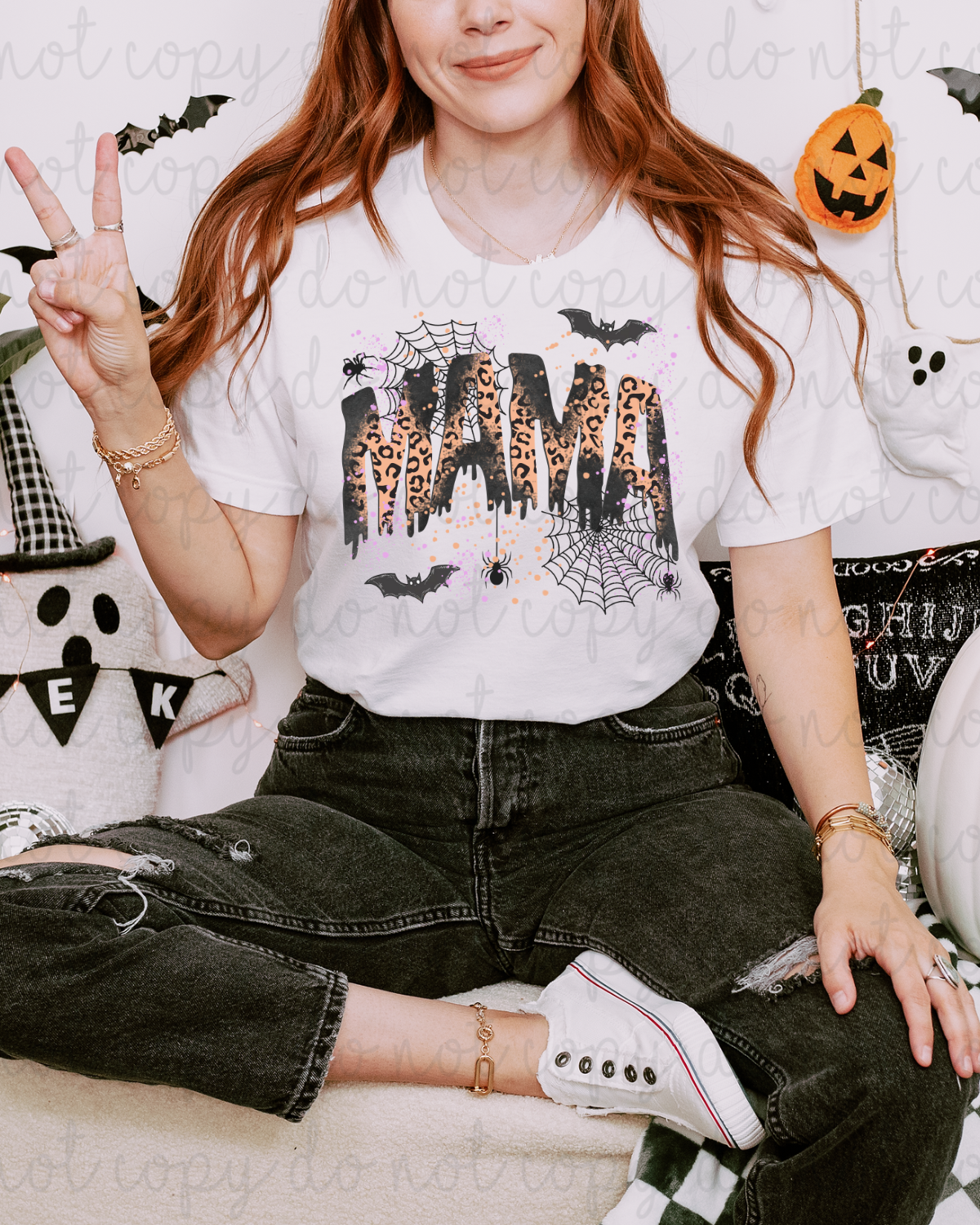 Leopard Print Halloween Mama DTF Transfer