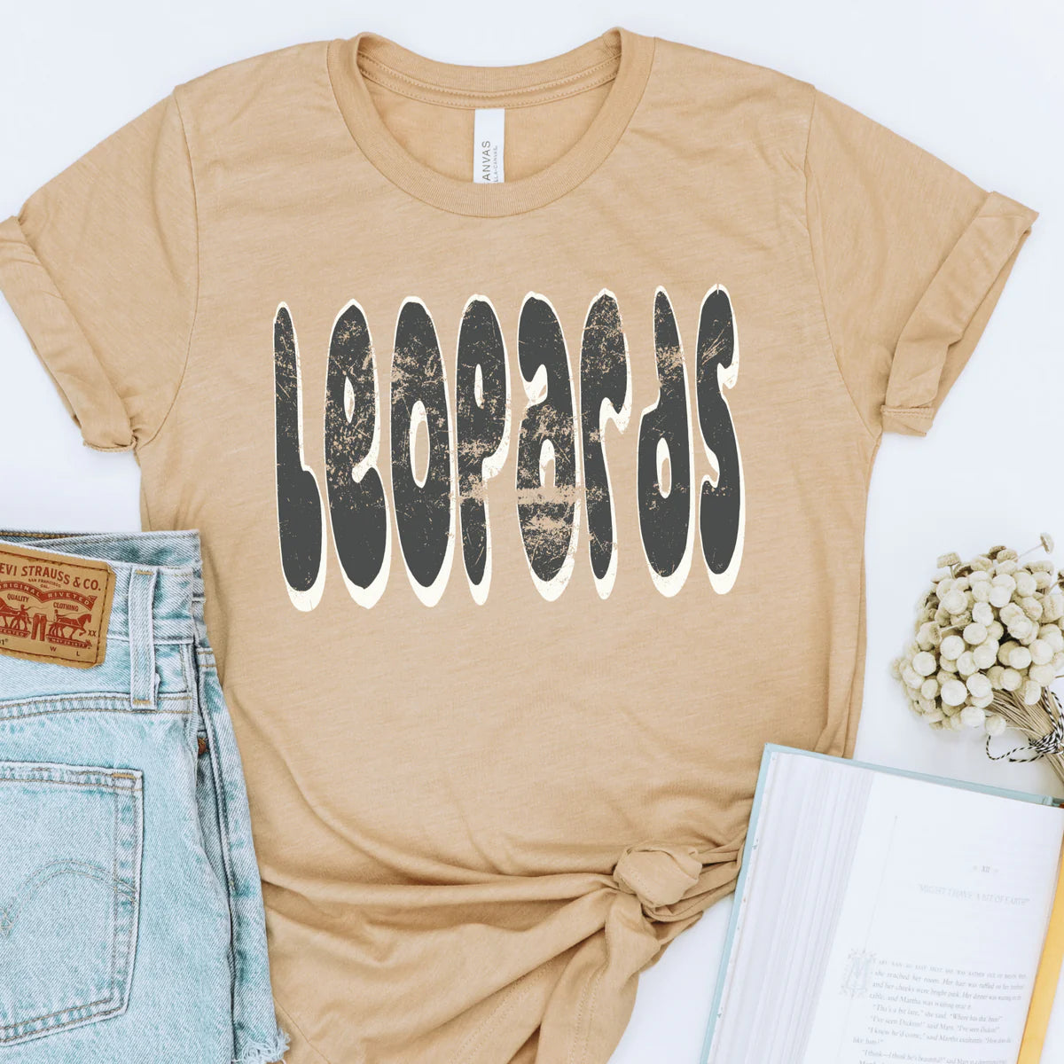 Leopards Retro Distressed School Spirit DTF Transfer
