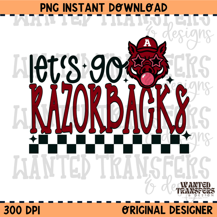 Let's Go Razorbacks PNG Digital Download