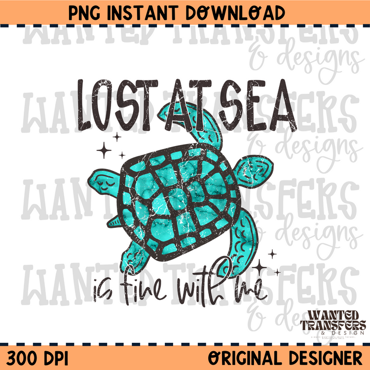 Lost At Sea (Turtle) PNG Digital Download