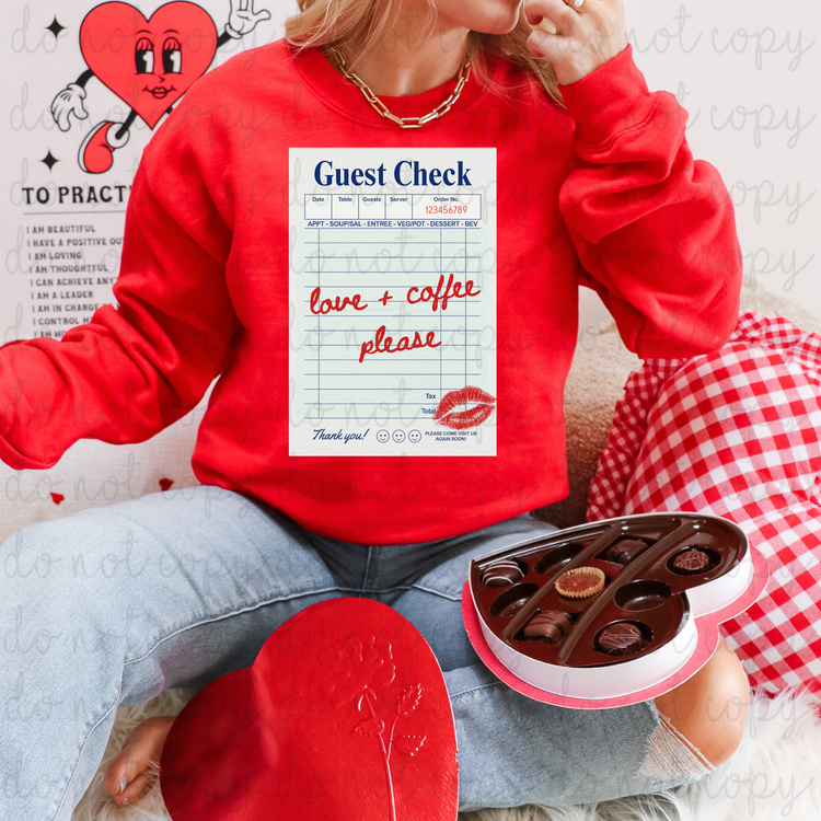 Love & Coffee Please DTF Transfer