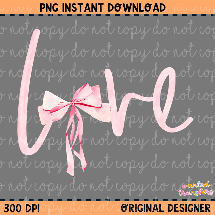 Watercolor Coquette Love Valentine's PNG Digital Download