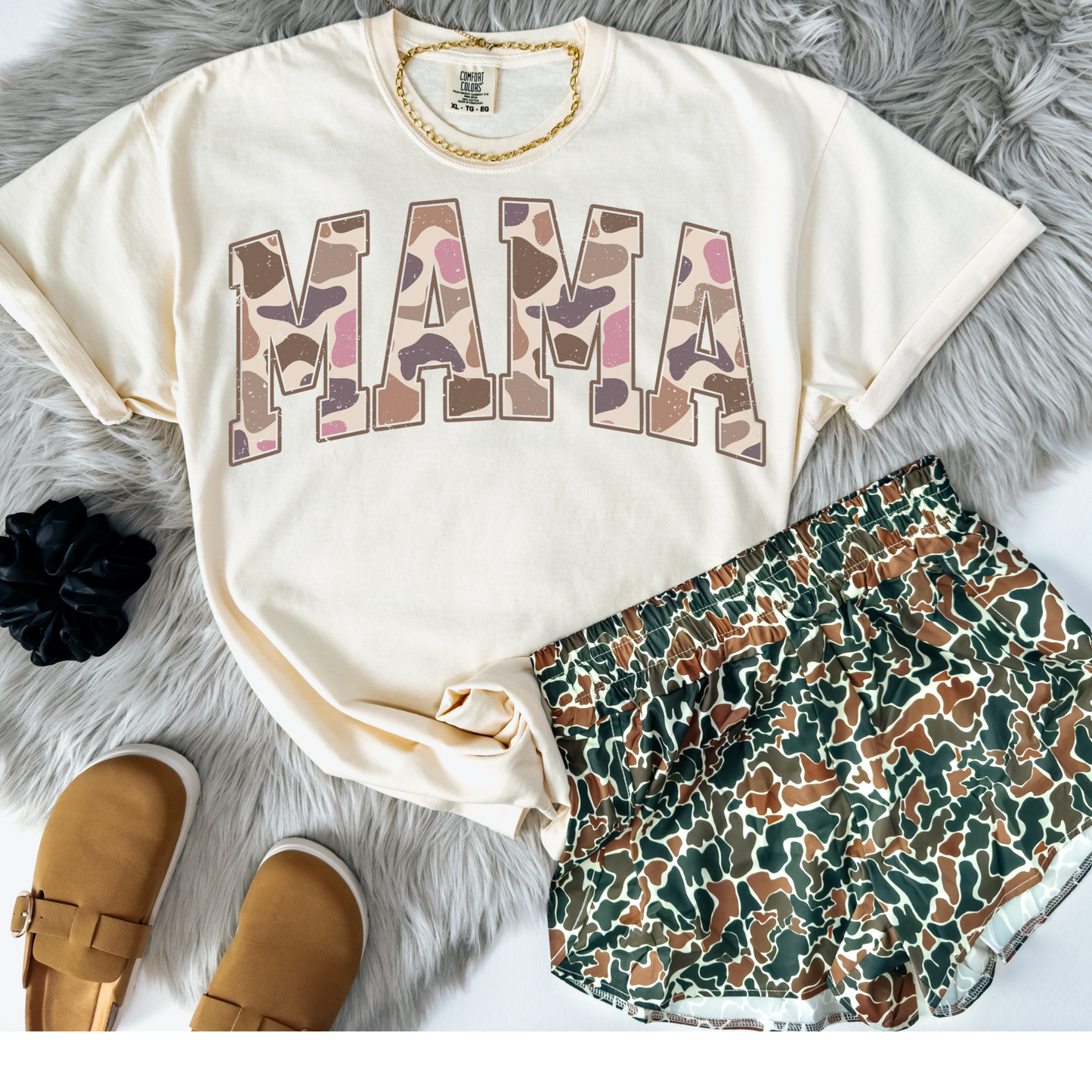 Pink Duck Camo Mama Clear Film Screen Print Transfer