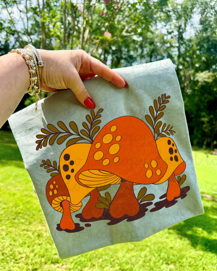Distressed Mushrooms DTF Transfer