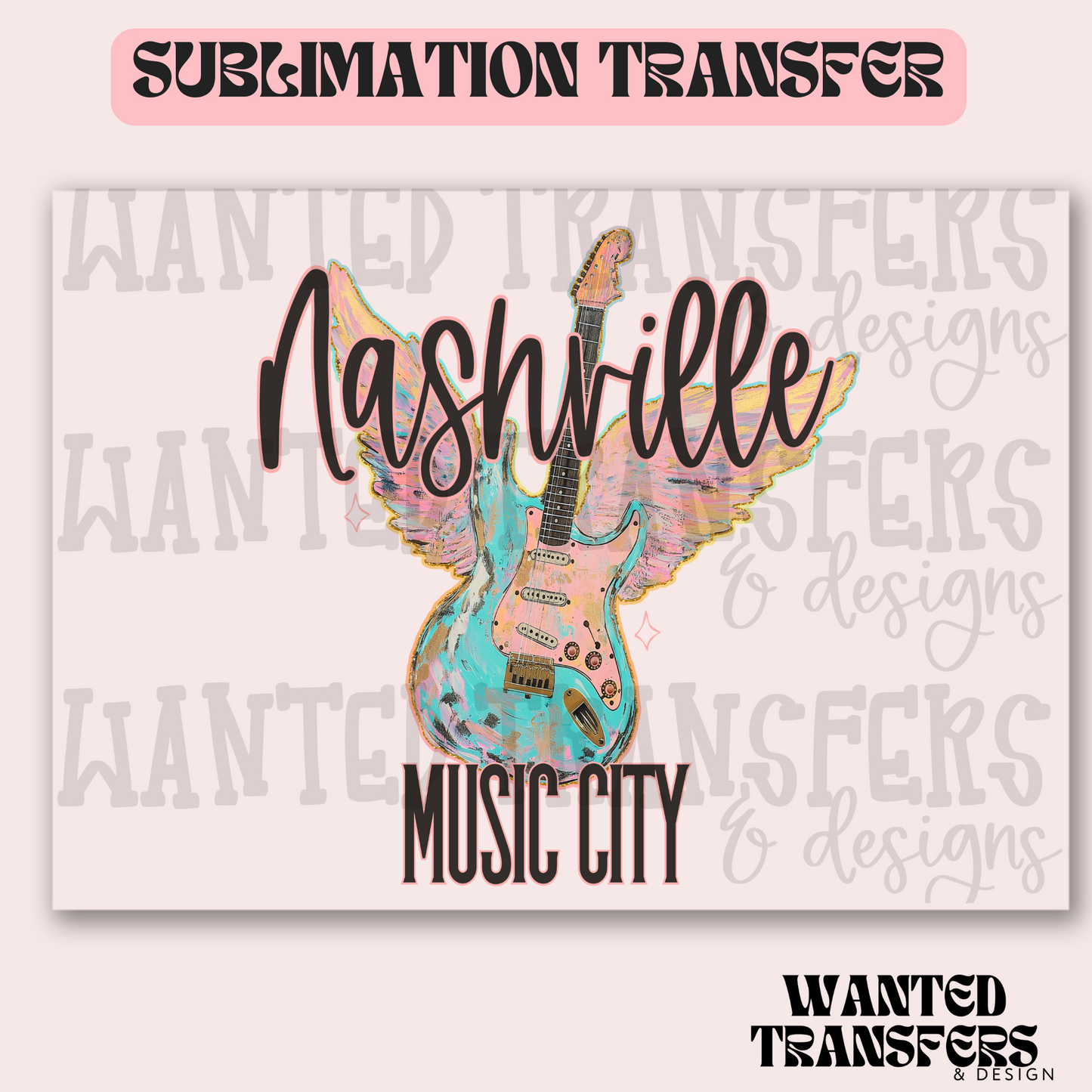 Nashville Music City Exclusive Sublimation Transfer