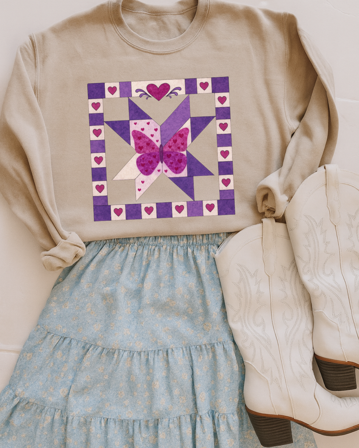 Old Timers Purple Butterfly DTF Transfer