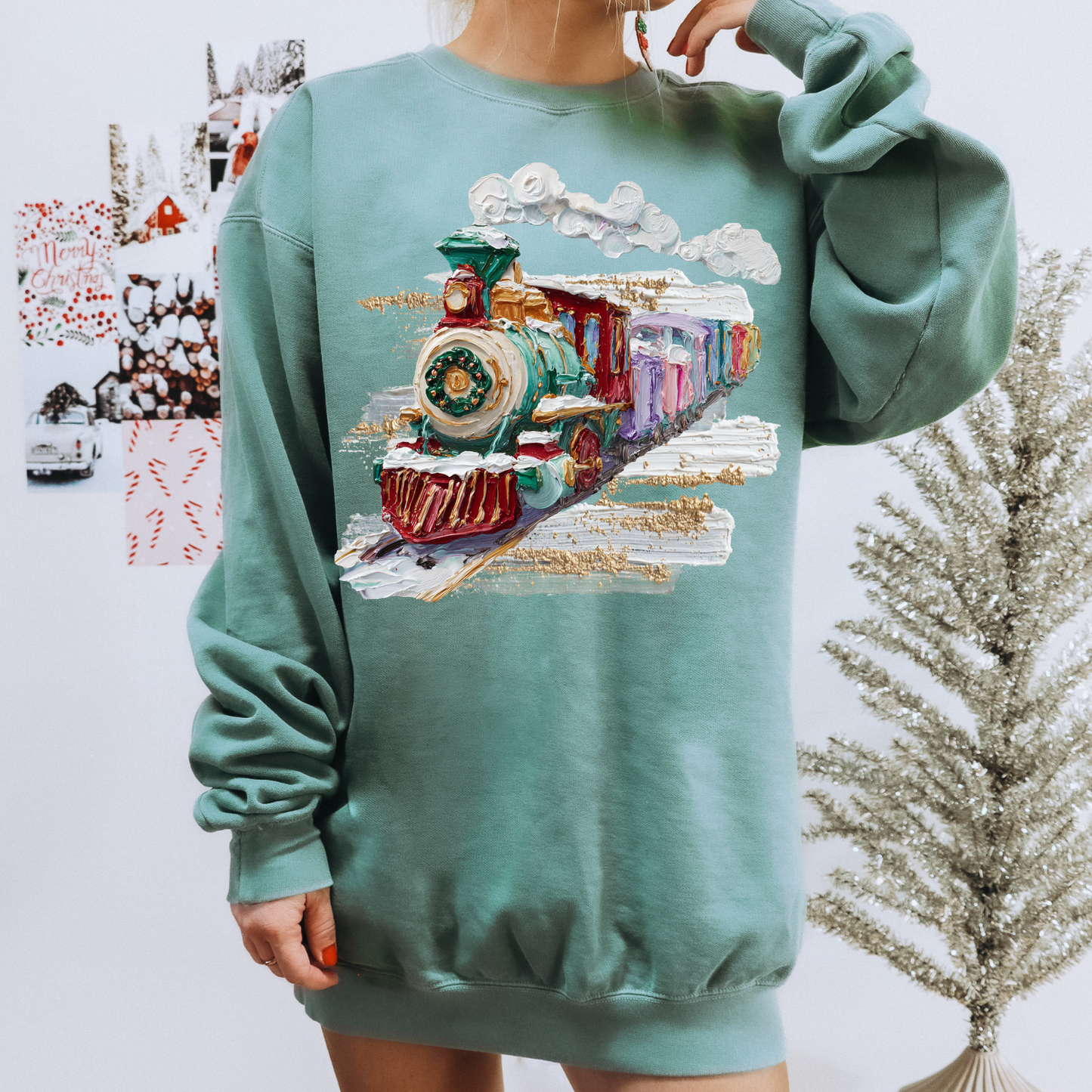 Painted Christmas Train DTF Transfer