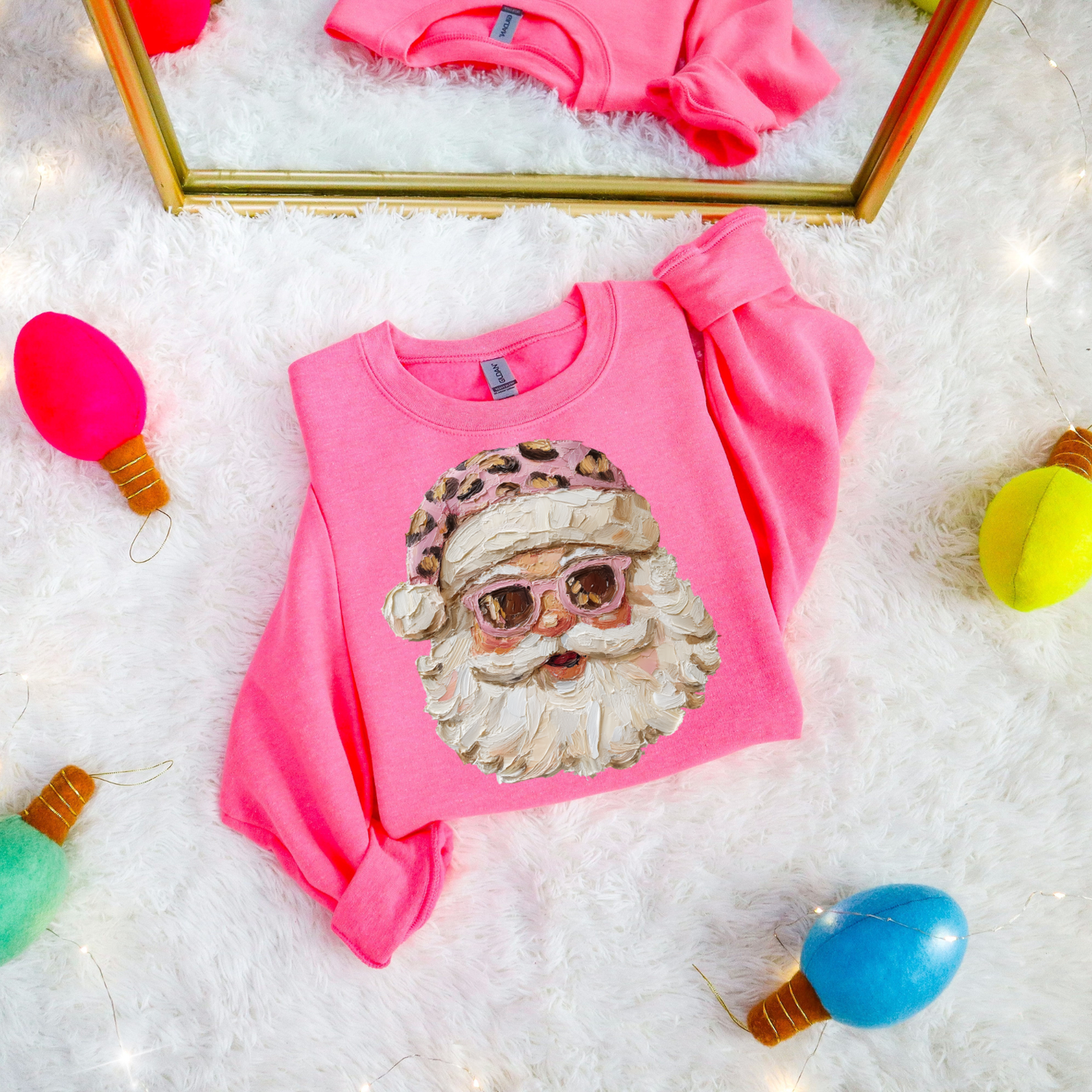 Painted Leopard Print Santa DTF Transfer